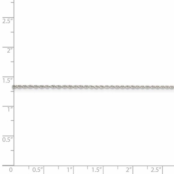 1.3mm, Sterling Silver Solid Loose Rope Chain Necklace, 16 Inch - Picture 5 of 8